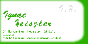 ignac heiszler business card